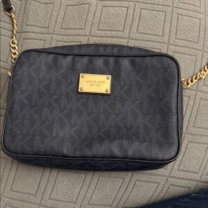 Michael Kors Black and Gold Shoulder Bag with dust bag